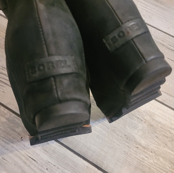 SOREL Women's 8 black Conquest hidden wedge ankle boots waterproof lace-up - Picture 14 of 14